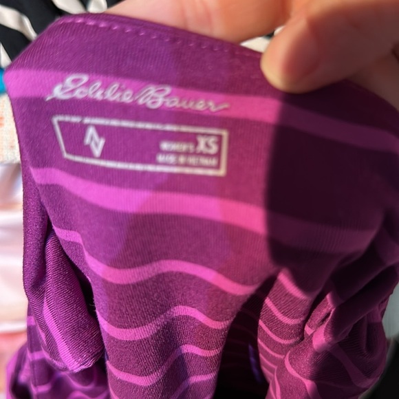 Eddie Bauer Purple Striped Midi Dress - Picture 4 of 4